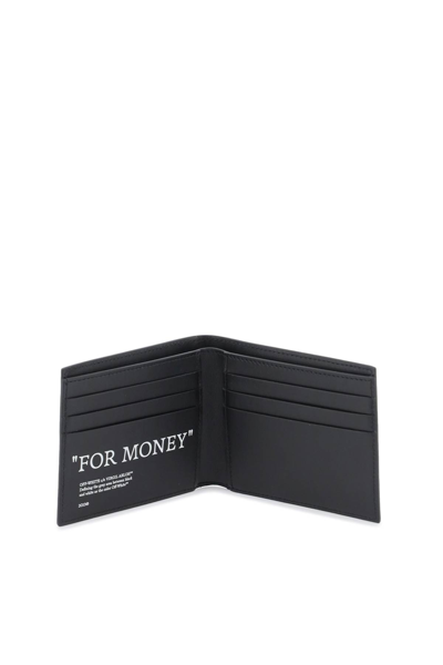 Off-white Leather Flap-over Wallet In Black White (black)