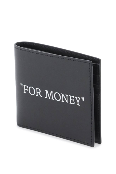 Off-white Leather Flap-over Wallet In Black White (black)