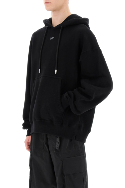 Shop Off-white Skate Hoodie With Off Logo In Black White (black)