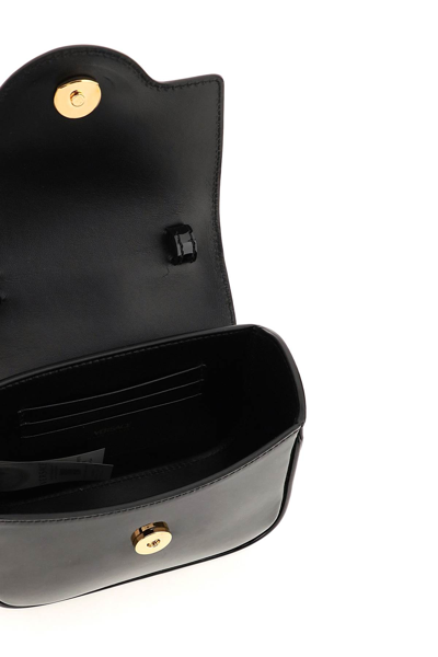 Shop Versace Patent Leather La Medusa Mini Bag In Black  Gold (black)