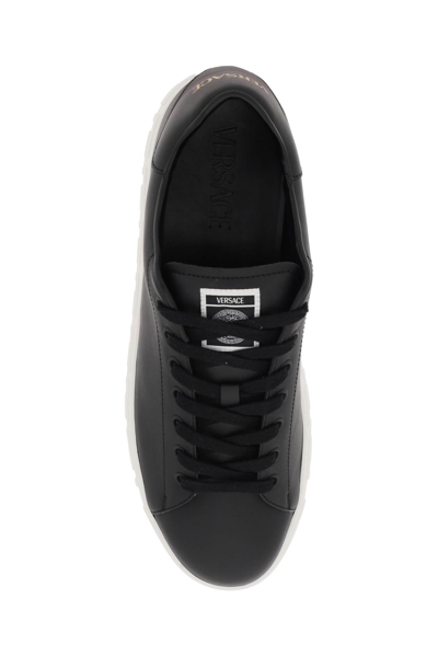 Shop Versace Greca Sneakers In Black (black)