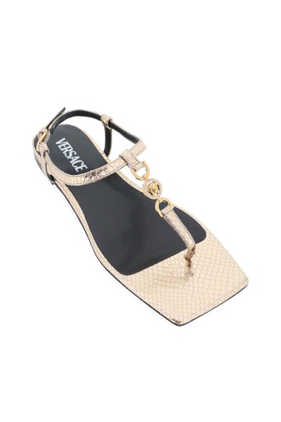 Shop Versace Medusa 95 Sandals In Champagne  Gold (gold)