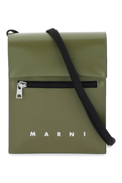 Shop Marni Tribeca Crossbody Bag In Leav Green (green)
