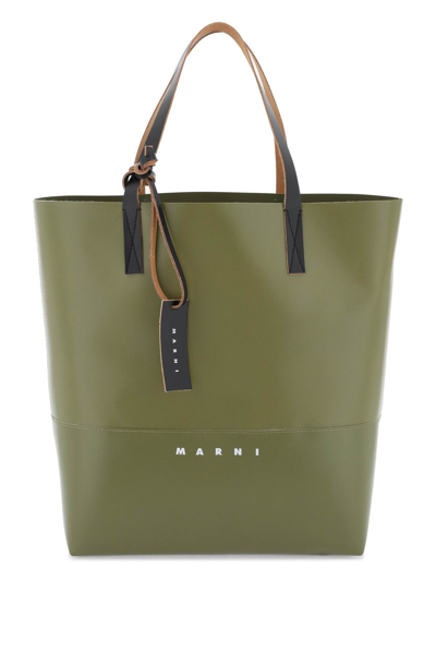 Shop Marni Tribeca Tote Bag In Leav Green (green)