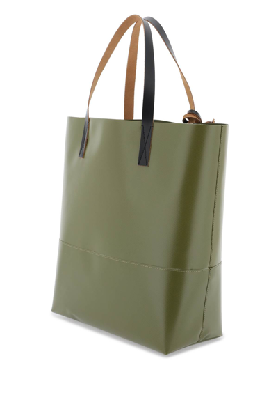 Shop Marni Tribeca Tote Bag In Leav Green (green)