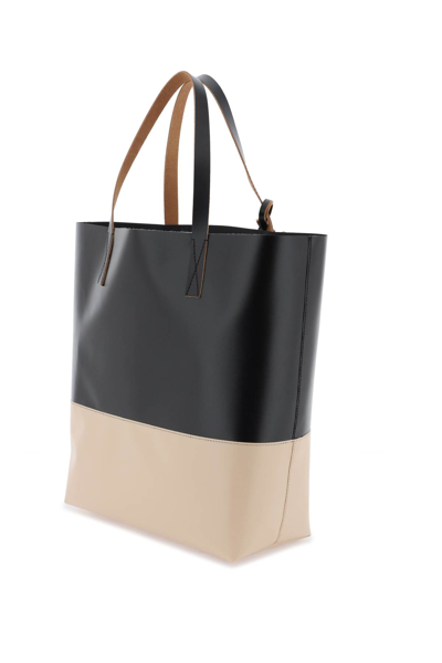 Shop Marni Tribeca Tote Bag In Black Cork (beige)