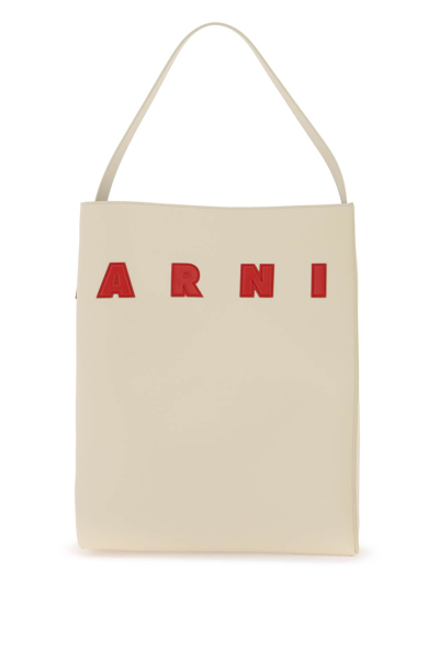 Shop Marni Museo Hobo Bag In Ivory Lacquer (white)