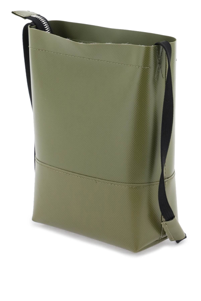 Shop Marni Coated Canvas Crossbody Bag In Leav Green (green)