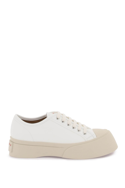 Shop Marni Leather Pablo Sneakers In Lily White (white)