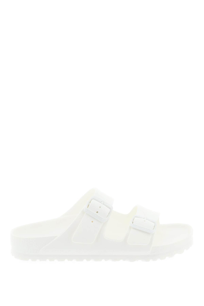 Shop Birkenstock Arizona Eva Slides Narrow Fit In White (white)