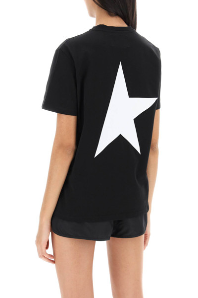 Shop Golden Goose T-shirt With Star Print In Black White (black)