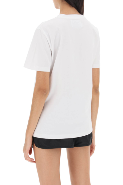 Shop Golden Goose Regular T-shirt With Star Logo In Optic White Black (black)