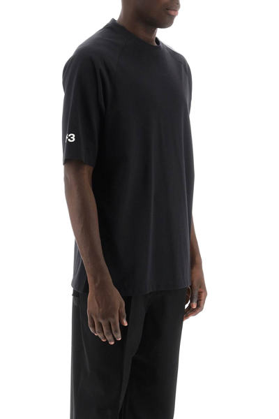 Shop Y-3 3-stripes Crew-neck T-shirt In Black Owhite (black)