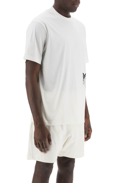 Shop Y-3 T-shirt With Gradient Logo Print In Owhite (white)