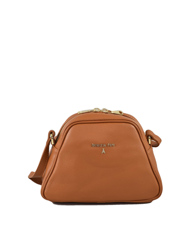 Shop Patrizia Pepe Designer Handbags Women's Leather Handbag In Brown