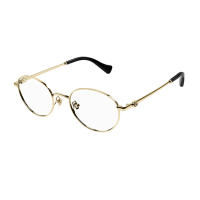 Shop Gucci Gg1608ok Linea Gg Logo Glasses In Oro