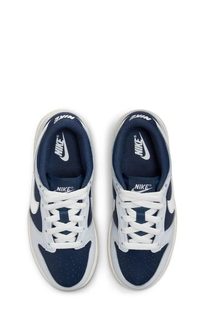 Shop Nike Kids' Dunk Low Basketball Sneaker In Football Grey/ White/ Navy