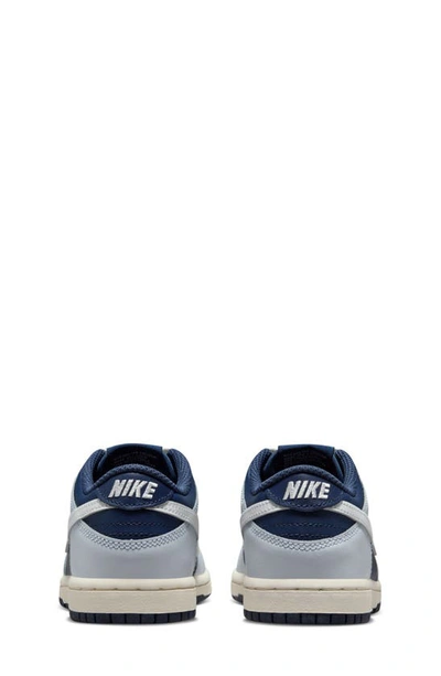 Shop Nike Kids' Dunk Low Basketball Sneaker In Football Grey/ White/ Navy