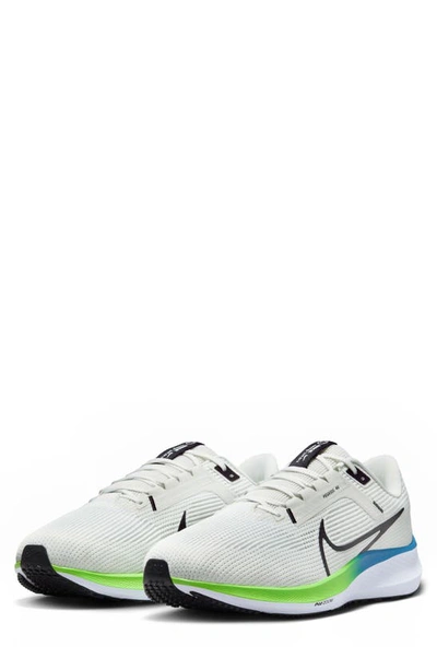 Shop Nike Air Zoom Pegasus 40 Running Shoe In Platinum/ Black/ White/ Green