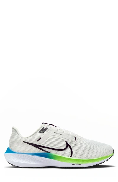 Shop Nike Air Zoom Pegasus 40 Running Shoe In Platinum/ Black/ White/ Green