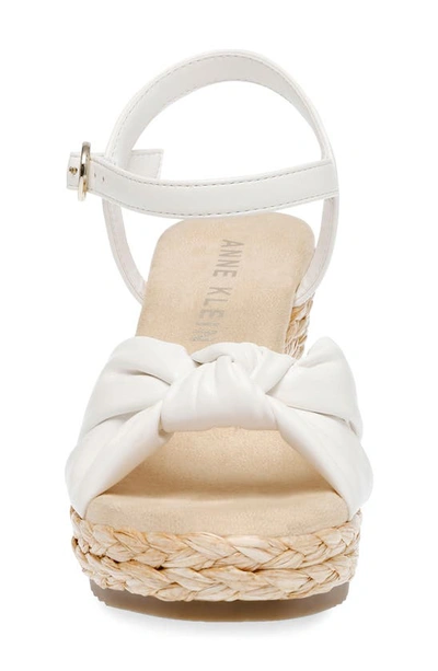 Shop Anne Klein Wintour Espadrille Wedge Sandal In White Smooth