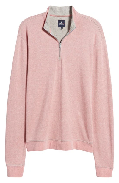 Shop Johnnie-o Hanks Heathered Quarter Zip Pullover In Coral
