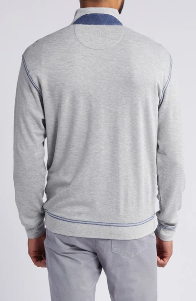 Johnnie-o Hanks Heathered Quarter Zip Pullover In Light Gray