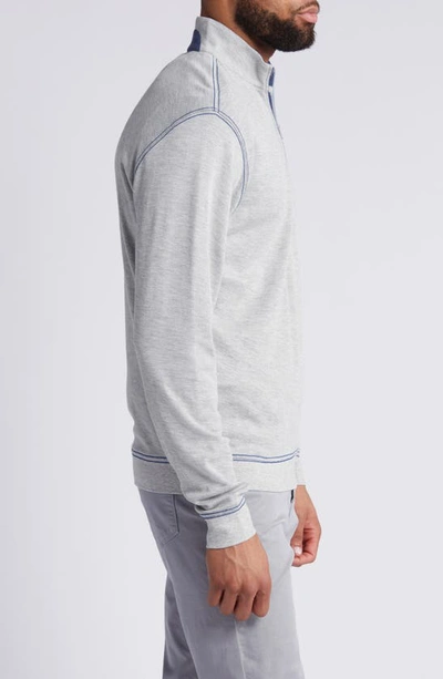 Johnnie-o Hanks Heathered Quarter Zip Pullover In Light Gray