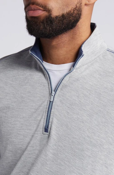 Johnnie-o Hanks Heathered Quarter Zip Pullover In Light Gray