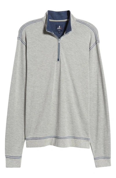 Johnnie-o Hanks Heathered Quarter Zip Pullover In Light Gray
