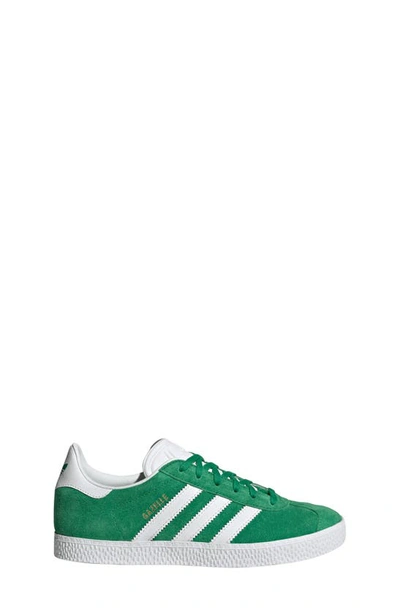 Shop Adidas Originals Kids' Gazelle Low Top Sneaker In Green/ White/ Gold
