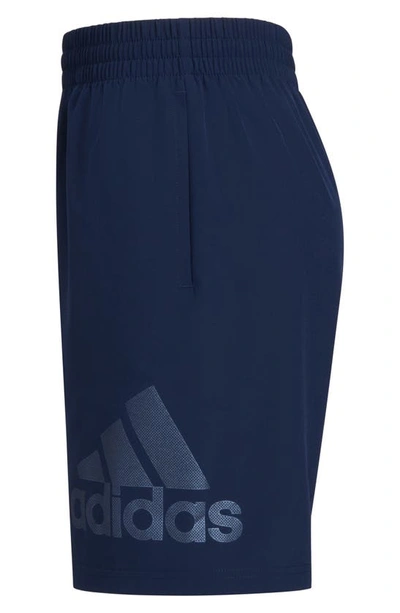 Shop Adidas Originals Kids' Big Logo Woven Athletic Shorts In Collegiate Navy