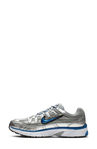 Shop Nike P-6000 Sneaker In Metallic Silver/ Team Royal