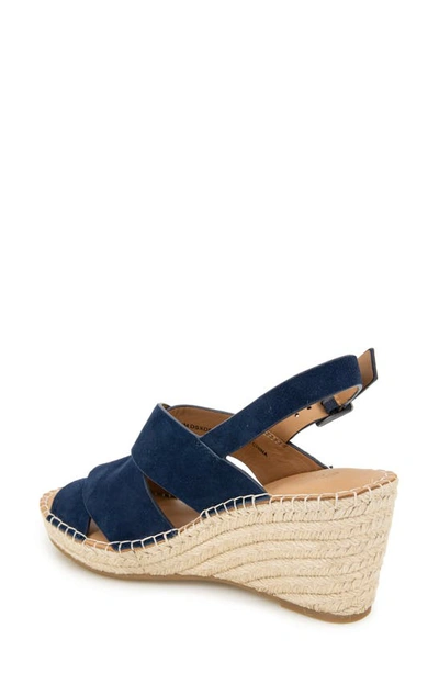 Gentle Souls By Kenneth Cole Claudia Slingback Espadrille Wedge Pump In Navy Suede