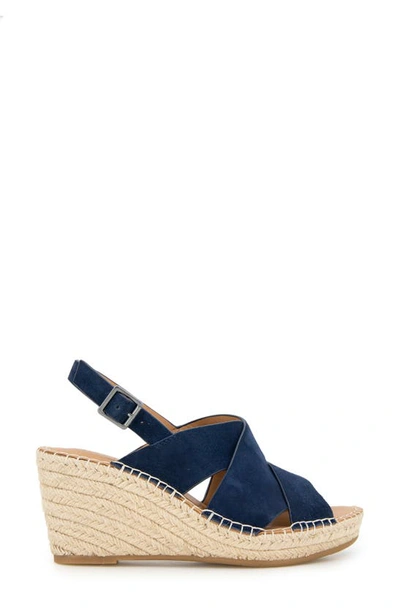 Shop Gentle Souls By Kenneth Cole Claudia Slingback Espadrille Wedge Pump In Navy Suede