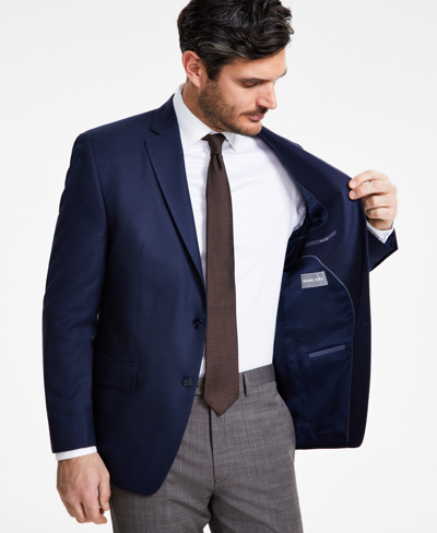 Michael Kors Men's Classic-fit Houndstooth Sport Coat In Navy