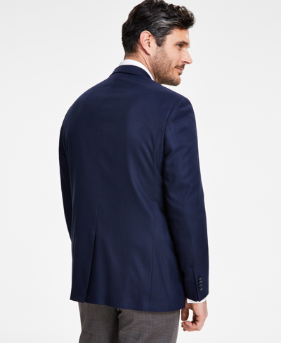 Michael Kors Men's Classic-fit Houndstooth Sport Coat In Navy