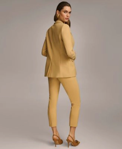 Shop Donna Karan One Button Blazer Slim Leg Pant In Fawn