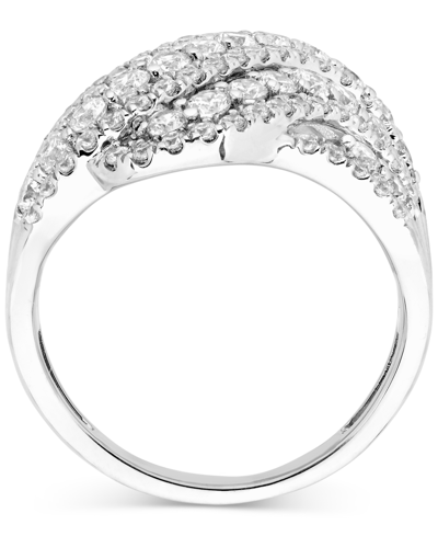 Macy's Diamond Swirl Cluster Statement Ring (2 Ct. T.w.) In 14k White Gold In White Gold