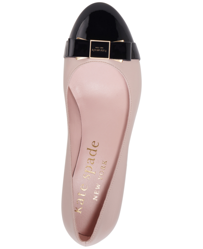 Kate Spade Bowdie Cap Toe Pump In Black,pale Vellum