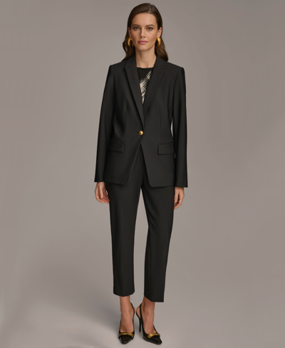 Shop Donna Karan Women's One Button Blazer In Black