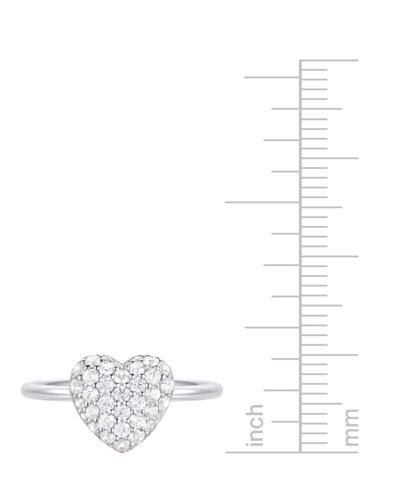 Shop Macy's Diamond Pave Heart Ring (1/2 Ct. T.w.) In 10k White Gold