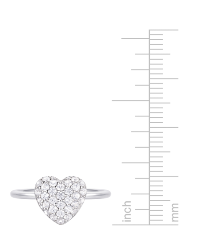 Macy's Diamond Pave Heart Ring (1/2 Ct. T.w.) In 10k White Gold In White Gold