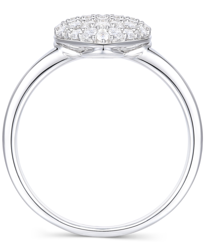 Macy's Diamond Pave Heart Ring (1/2 Ct. T.w.) In 10k White Gold In White Gold