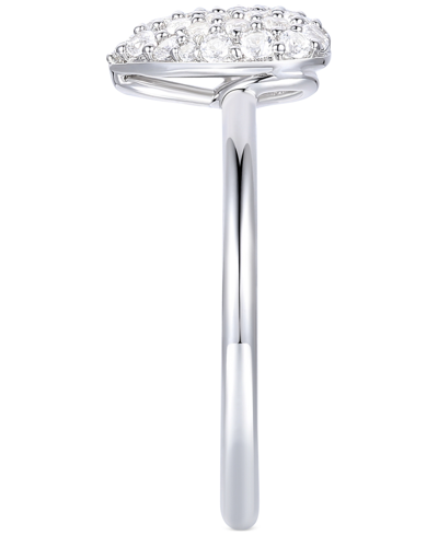 Macy's Diamond Pave Heart Ring (1/2 Ct. T.w.) In 10k White Gold In White Gold