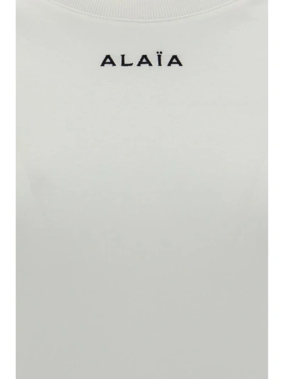 Shop Alaïa Top In Blanc/noir
