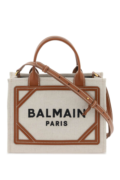 Shop Balmain B-army Tote Bag In Naturel Marron (brown)