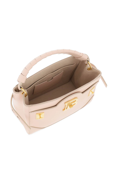 Shop Balmain B-buzz 22 Top Handle Handbag In Nude (pink)