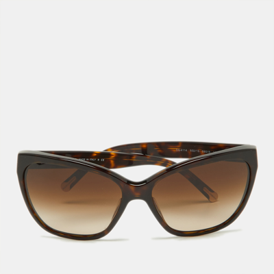 Pre-owned Dolce & Gabbana Brown Havana/brown Gradient Dg4114 Wayfarer Sunglasses