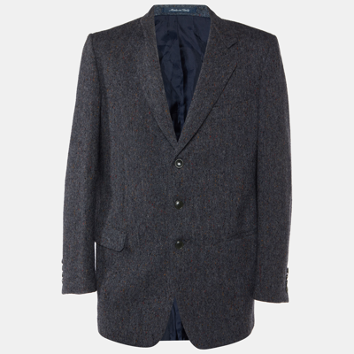 Pre-owned Saint Laurent Homme Vintage Grey Wool Button Front Jacket Xxl
